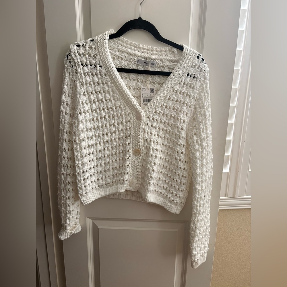 MANGO |  White Knit Sweater | size S